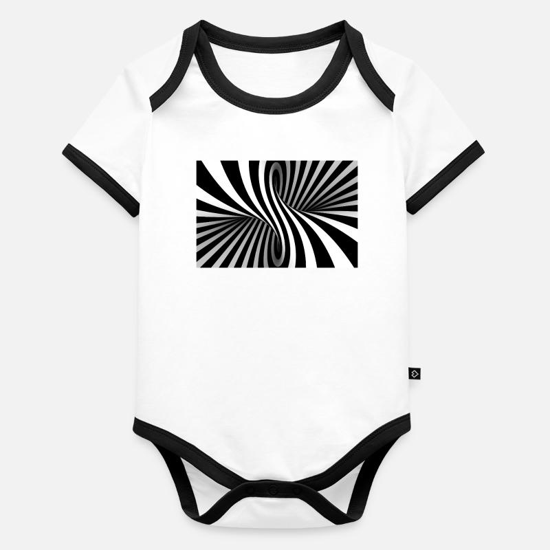 Illusion Spirale Noir Blanche Body Bébé bio contrasté manches courtes