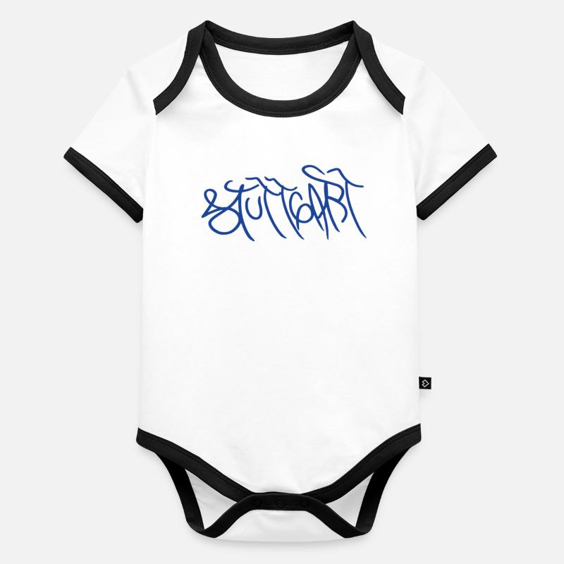 Stuttgart in graffiti style Organic Baby Contrasting Bodysuit