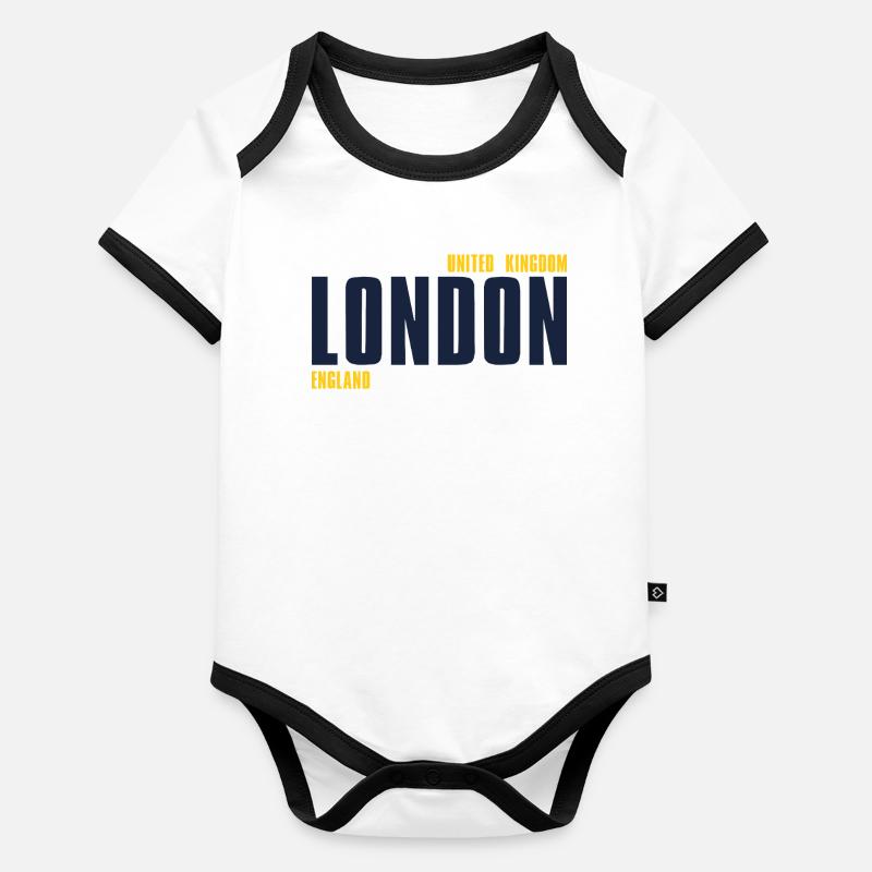 London – England Lyric Design Organic Baby Contrasting Bodysuit