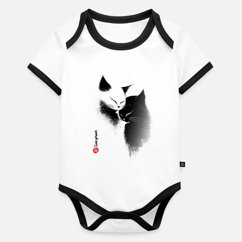 Katzenliebe Baby Bio-Kurzarm-Kontrastbody