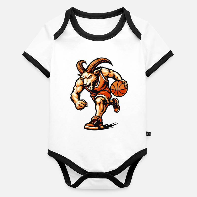 Hoopster de chèvre cornu Body Bébé bio contrasté manches courtes