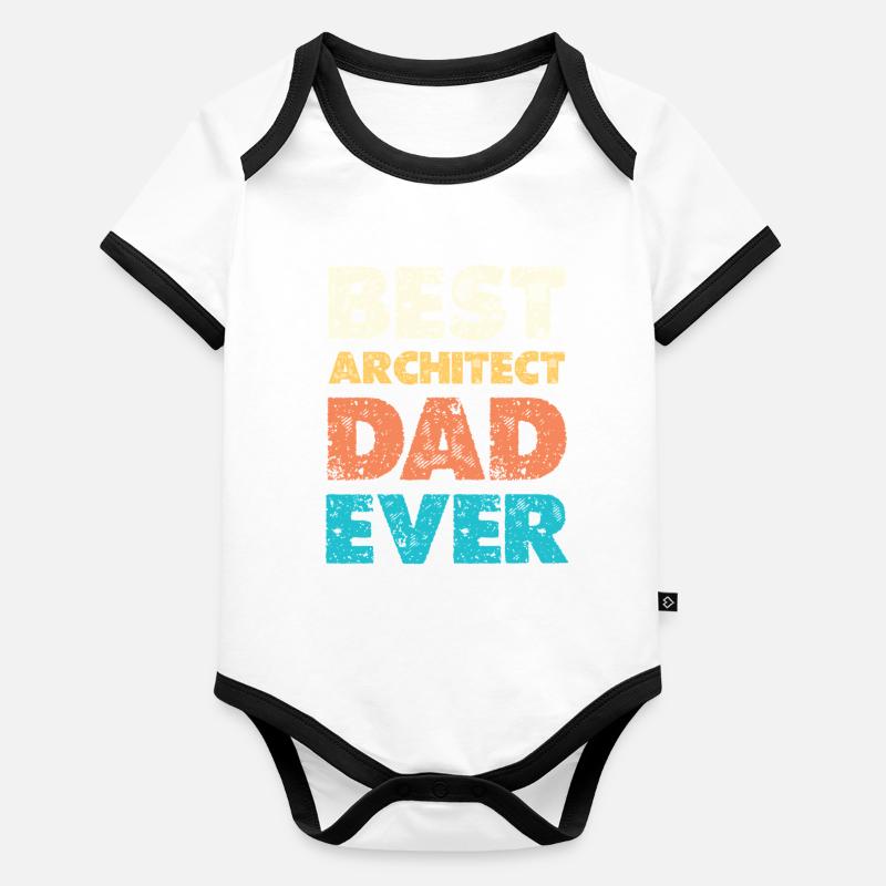 Meilleur père architecte de tous les temps Body Bébé bio contrasté manches courtes