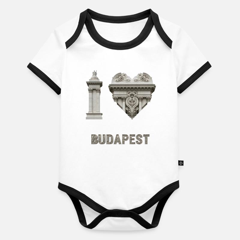 I Love Budapest – Classical Architecture Organic Baby Contrasting Bodysuit