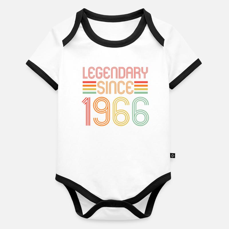Legendary since 1966, Retro, Geburtstag Baby Bio-Kurzarm-Kontrastbody