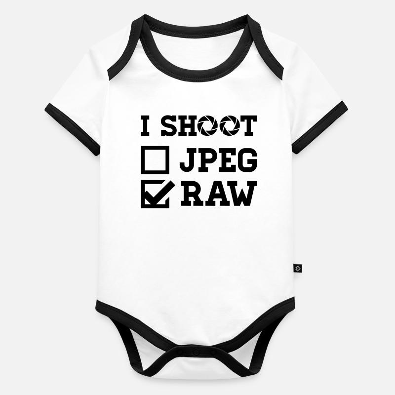 I Shoot – Photography Camera Photographer Organic Baby Contrasting Bodysuit
