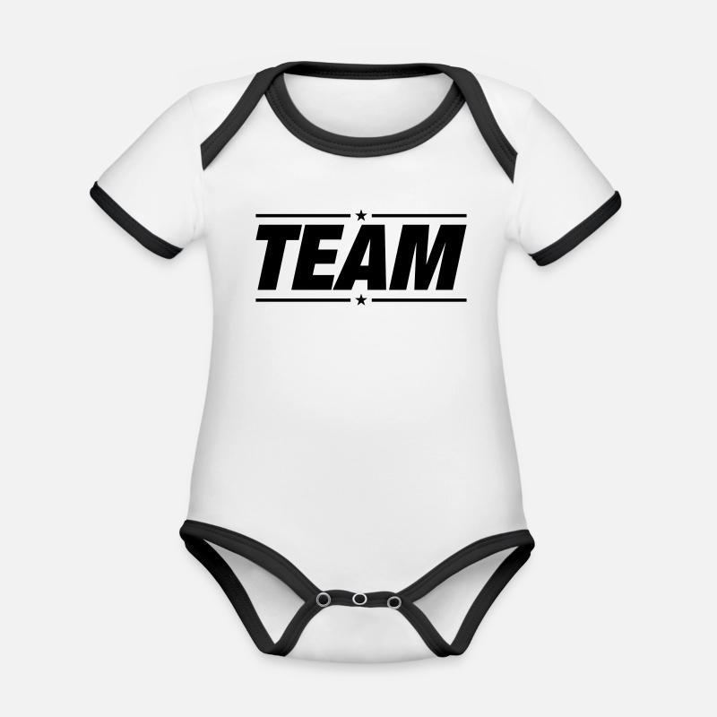 Team Mannschaft - Body Bébé bio contrasté manches courtes - blanc/noir