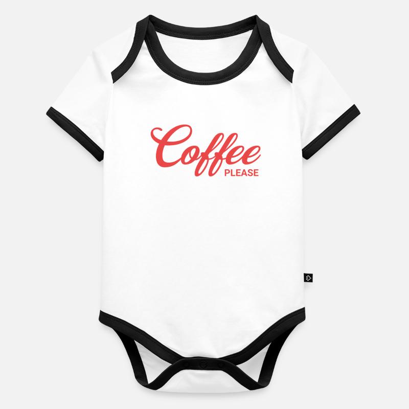Coffee please Organic Baby Contrasting Bodysuit