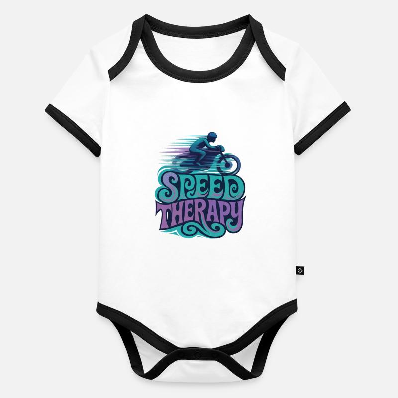 Speed Therapy - Motorcycle Organic Baby Contrasting Bodysuit