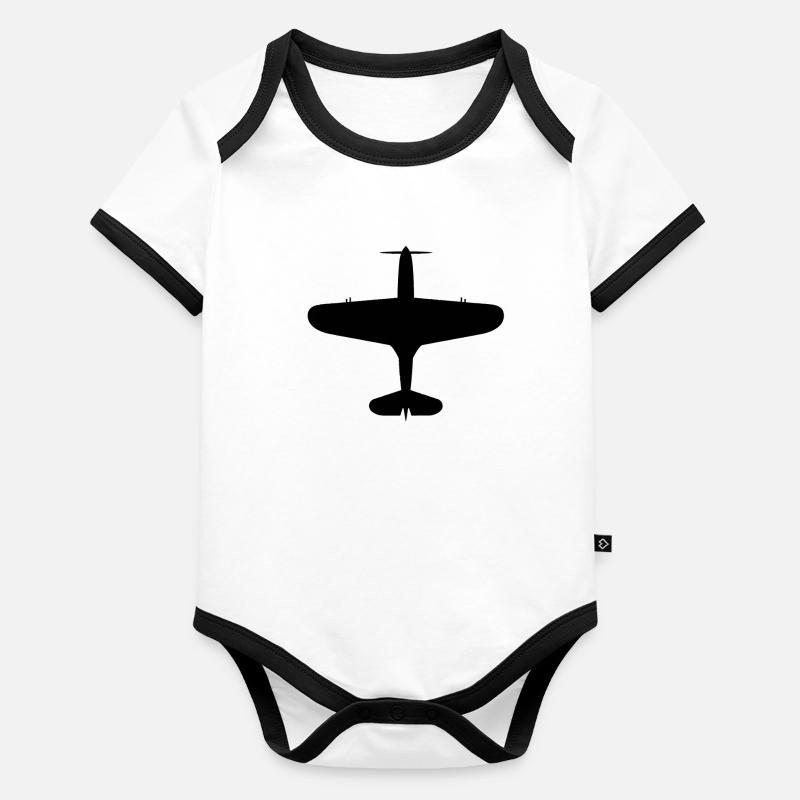 Top-Down Airplane Silhouette Organic Baby Contrasting Bodysuit