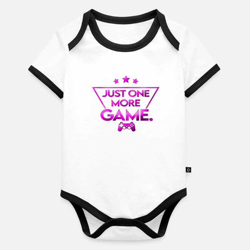 Just_one_more_game_ _gameplayerin Body Bébé bio contrasté manches courtes