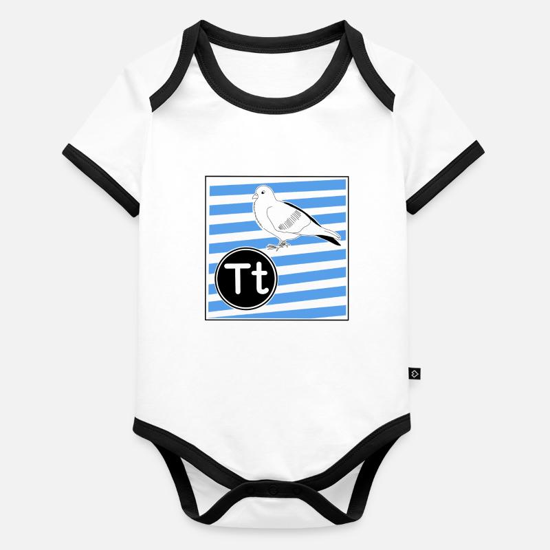 T pour Colombe Body Bébé bio contrasté manches courtes
