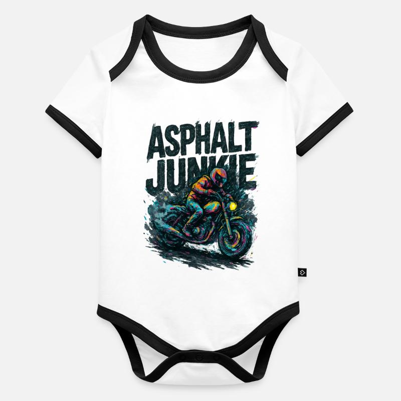 Asphalt Junkie – Motorrad Baby Bio-Kurzarm-Kontrastbody