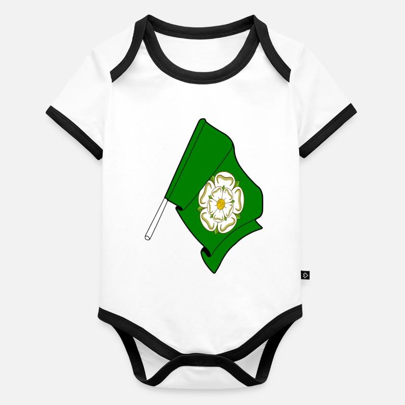 Drapeau du North Yorkshire Body Bébé bio contrasté manches courtes