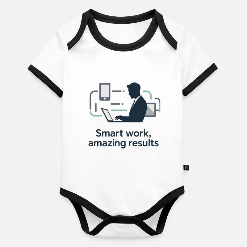 Smart Work Tech Silhouette Baby Bio-Kurzarm-Kontrastbody