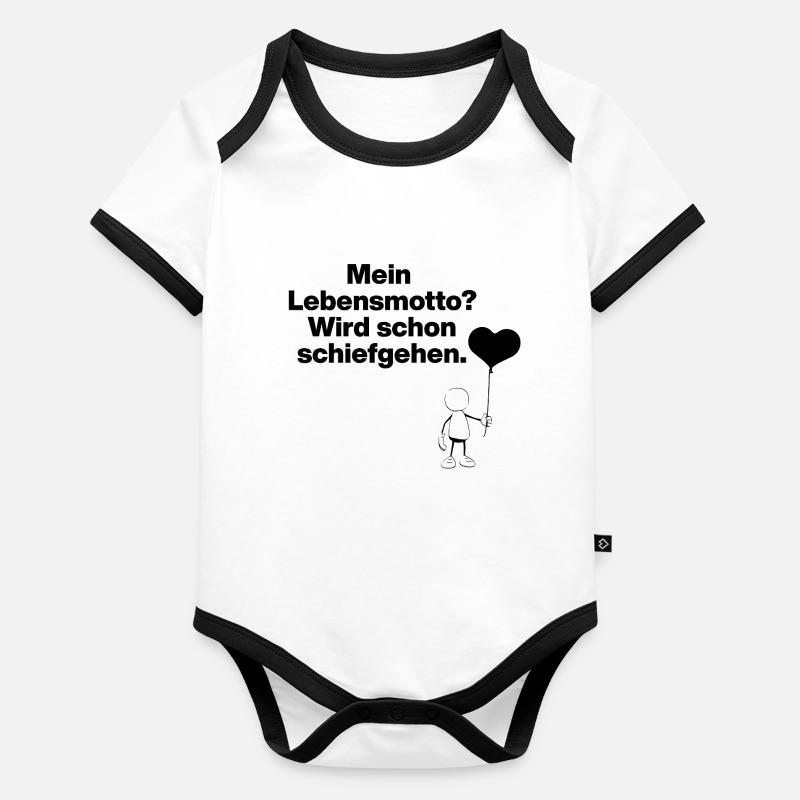 MA DEVISE DANS LA VIE ? ÇA VA MAL TOURNER ! Body Bébé bio contrasté manches courtes