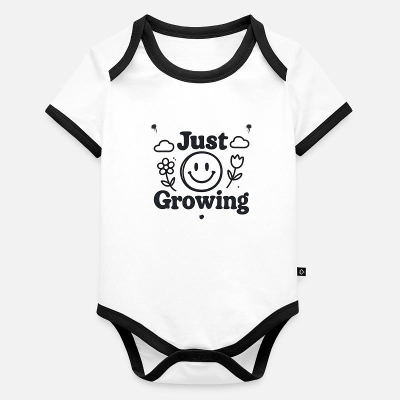 Juste grandir Body Bébé bio contrasté manches courtes