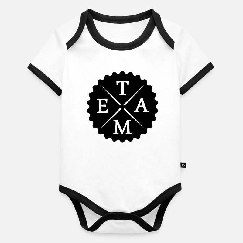 Équipe Body Bébé bio contrasté manches courtes