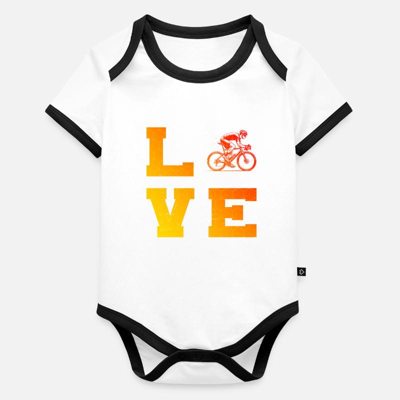 Message clair sur le vélo de route Body Bébé bio contrasté manches courtes