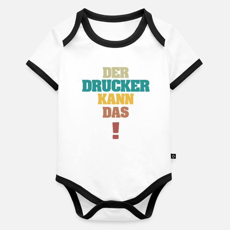 Printer Organic Baby Contrasting Bodysuit