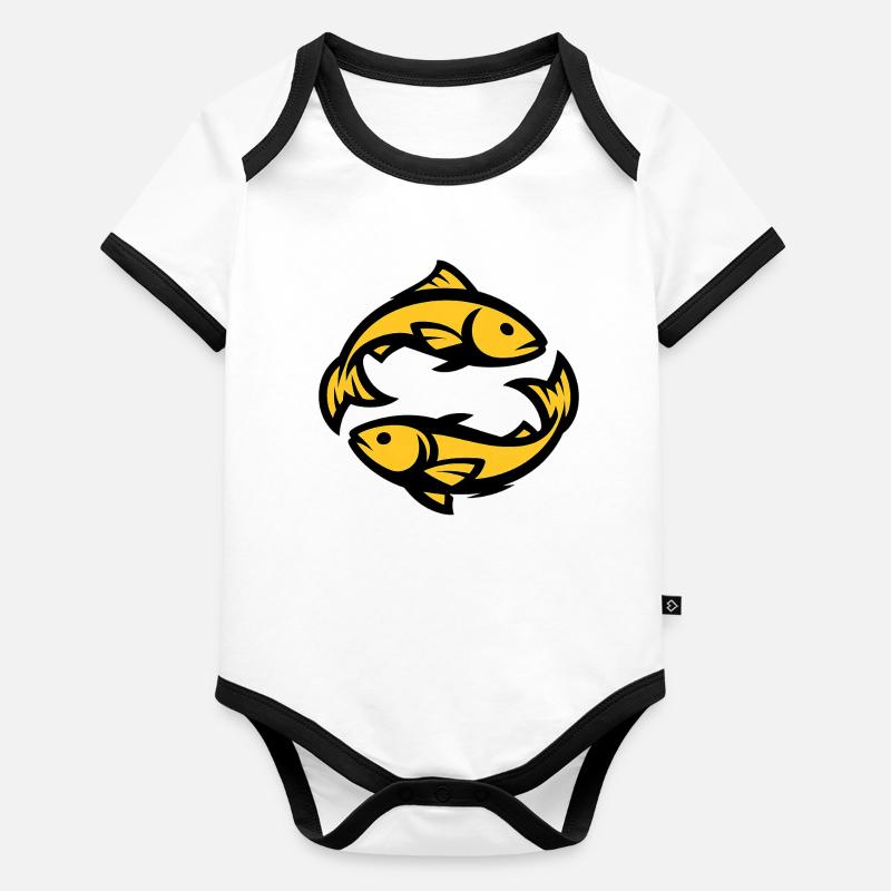 Pisces Zodiac Organic Baby Contrasting Bodysuit