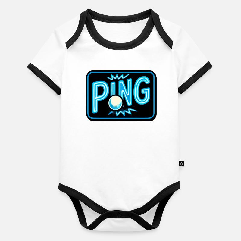 Ping Pong - Tennis de Table Body Bébé bio contrasté manches courtes