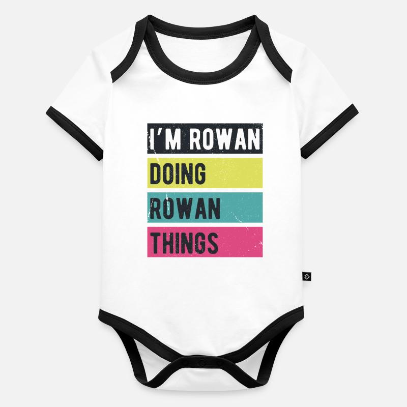 I’m Rowan Doing Rowan Things Retro Colors Baby Bio-Kurzarm-Kontrastbody