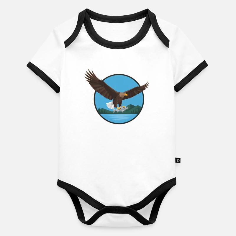 White-tailed eagle eagle Organic Baby Contrasting Bodysuit
