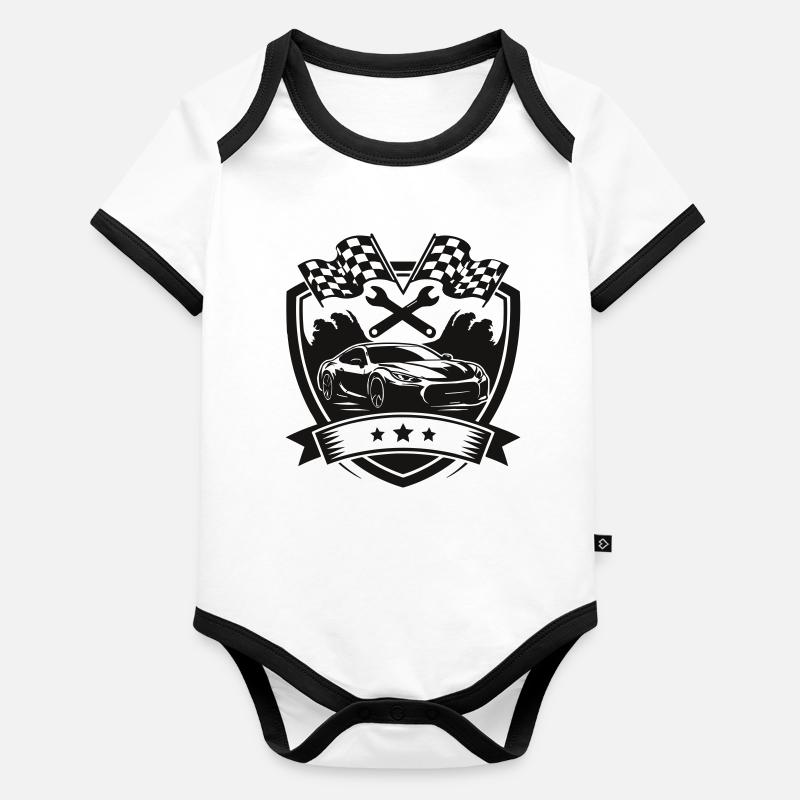 Logo du bouclier de voiture Body Bébé bio contrasté manches courtes