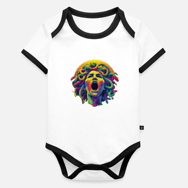 Neon Medusa: Colour Rush Head Organic Baby Contrasting Bodysuit