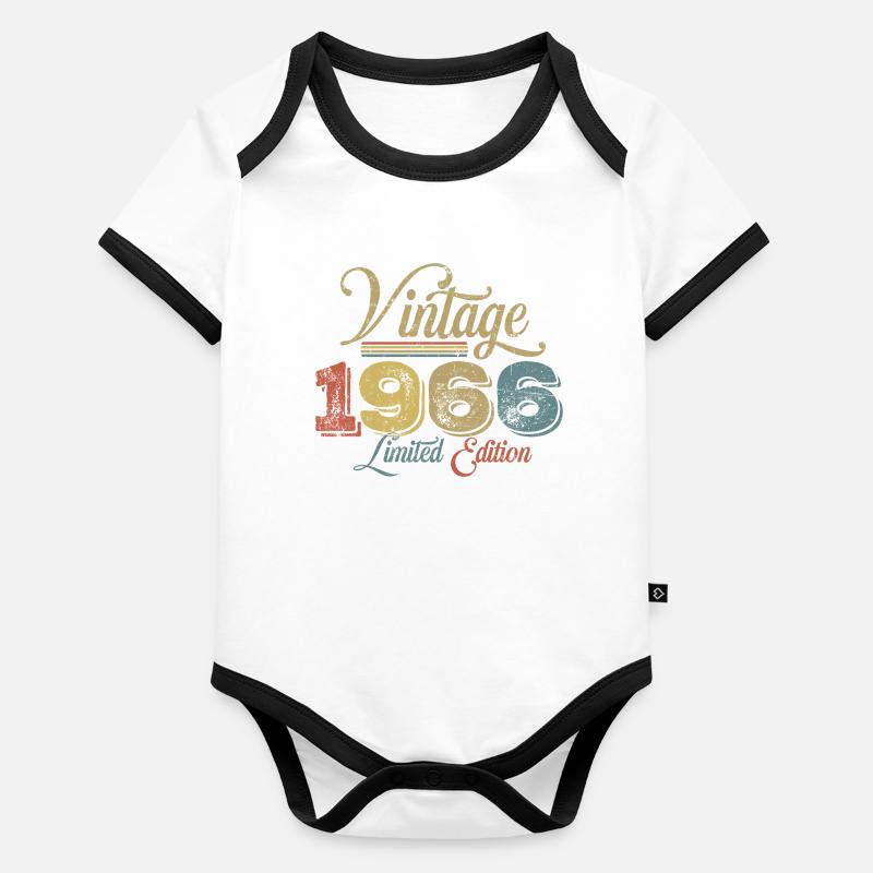 Millésime 1966 Body Bébé bio contrasté manches courtes