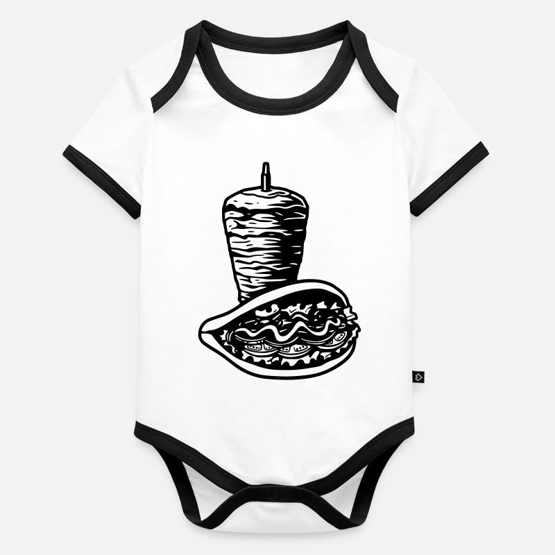 brocheaveckebab Body Bébé bio contrasté manches courtes