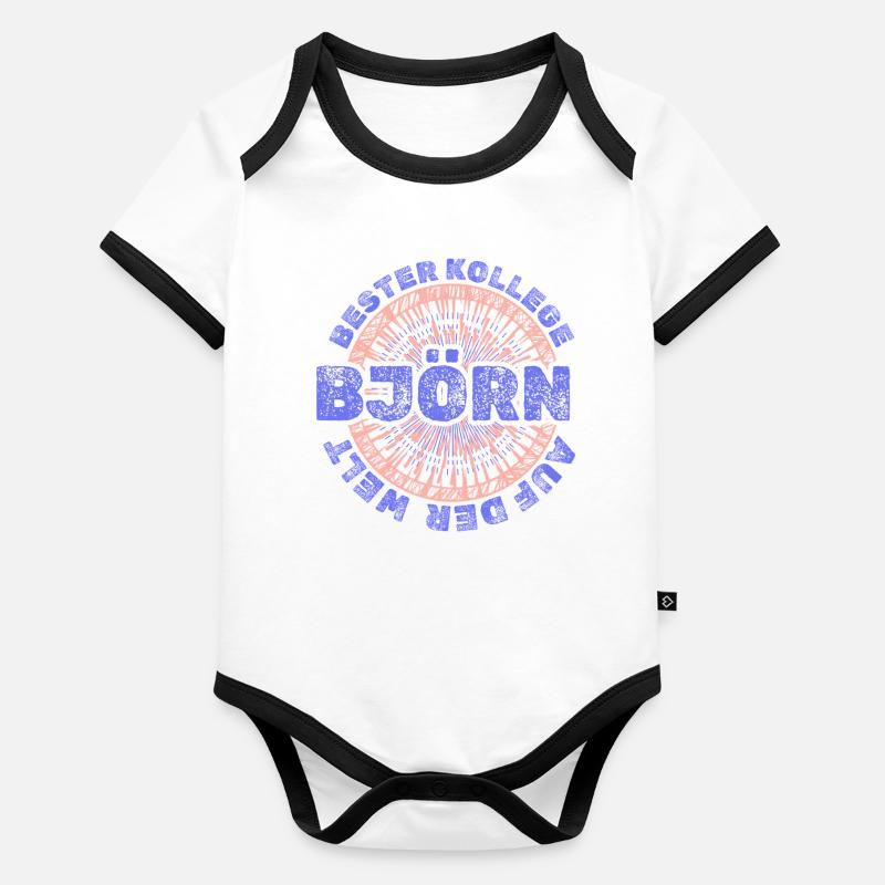 Bjoern Body Bébé bio contrasté manches courtes