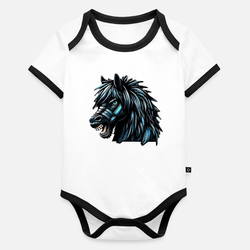 Horse Organic Baby Contrasting Bodysuit