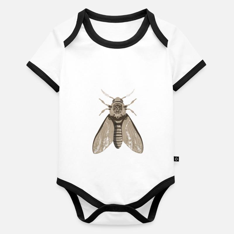 Anatomie du papillon de nuit du crâne Body Bébé bio contrasté manches courtes