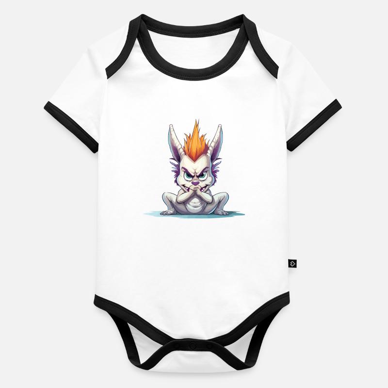 Angry Mohawk Bunny Organic Baby Contrasting Bodysuit