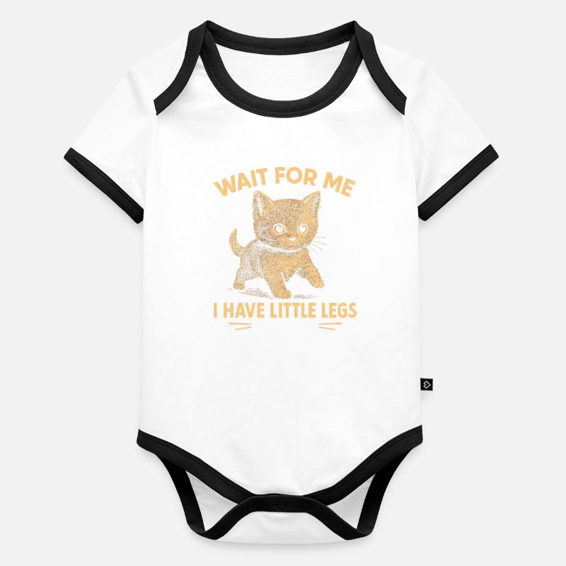 Chat qui dit un mème d’humour Idée de cadeau drôle Body Bébé bio contrasté manches courtes