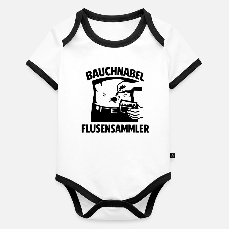 Fluff collector belly button Organic Baby Contrasting Bodysuit