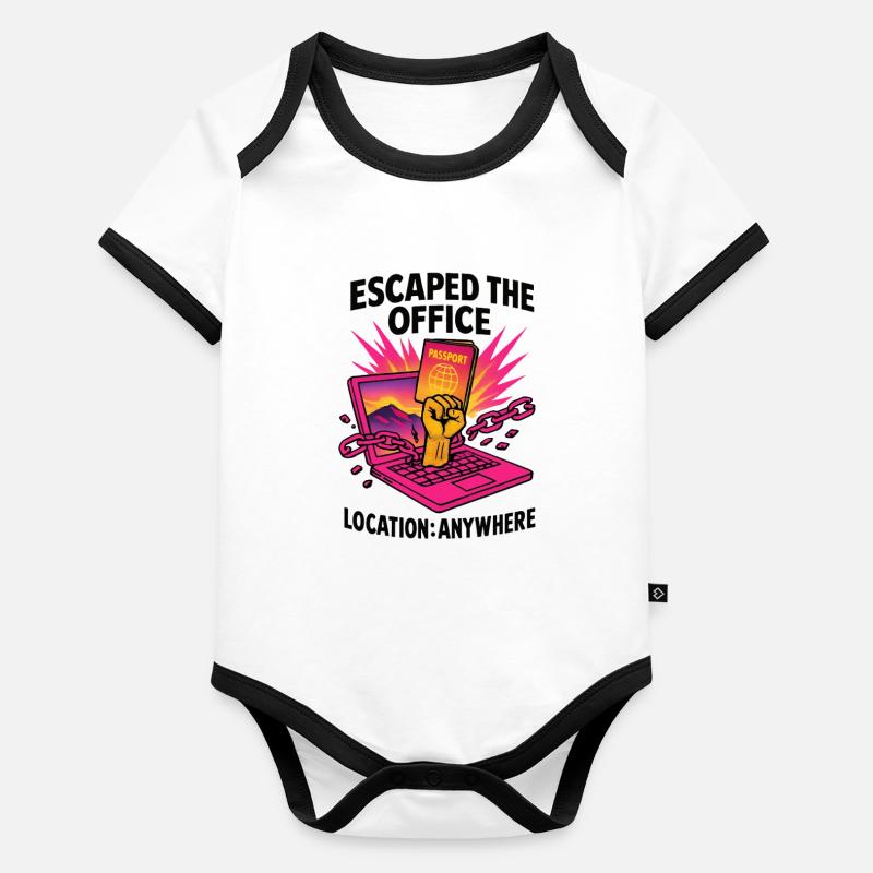 Telecommuting - telecommuting - Full Remote Organic Baby Contrasting Bodysuit