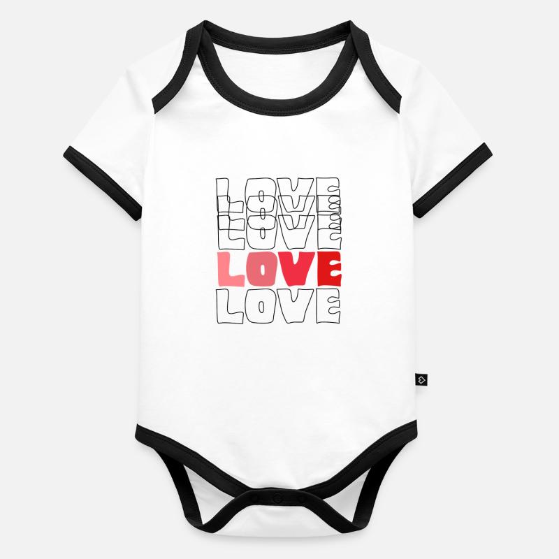 Timeless LOVE Art Organic Baby Contrasting Bodysuit