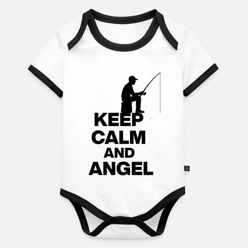 RESTEZ CALMES ET EN POSITION D’ANGLE ! ANGLER REST noir Body Bébé bio contrasté manches courtes