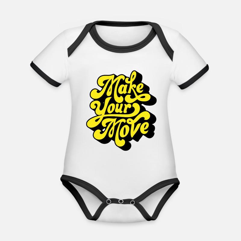 Faites votre action – Neon Script - Body Bébé bio contrasté manches courtes - blanc/noir