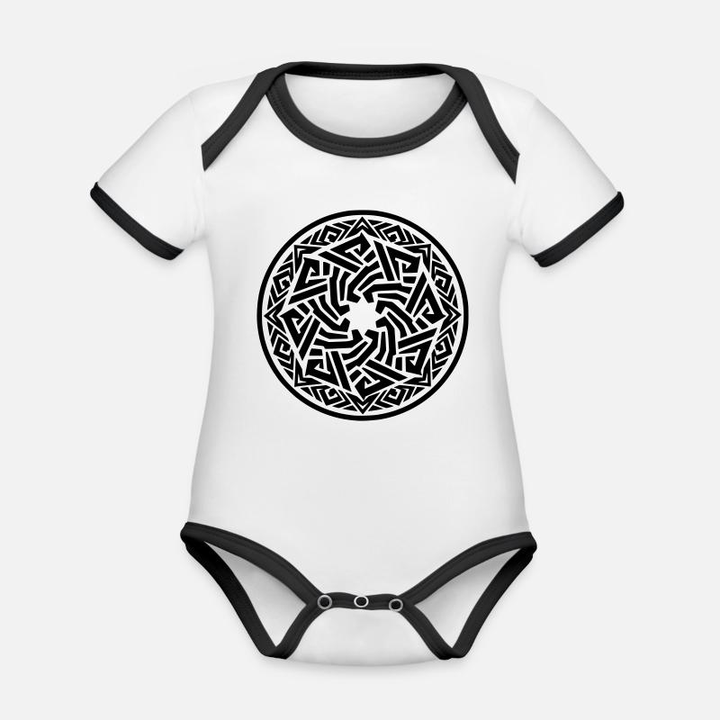 NoxstyllT4 - Body Bébé bio contrasté manches courtes - blanc/noir