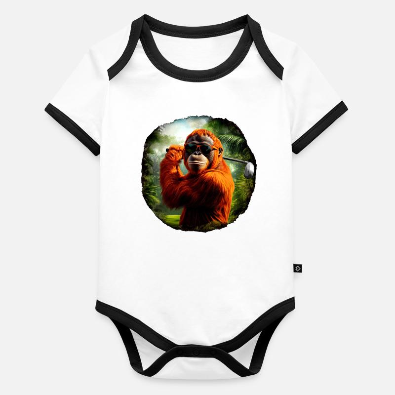 Golfe des orangs-outans / Singe Body Bébé bio contrasté manches courtes