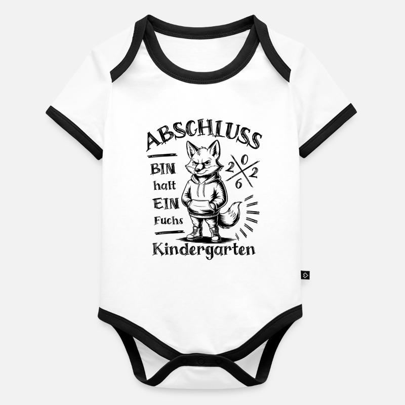 Kindergarten Abschluss 2026 - Bin halt ein Fuchs Baby Bio-Kurzarm-Kontrastbody