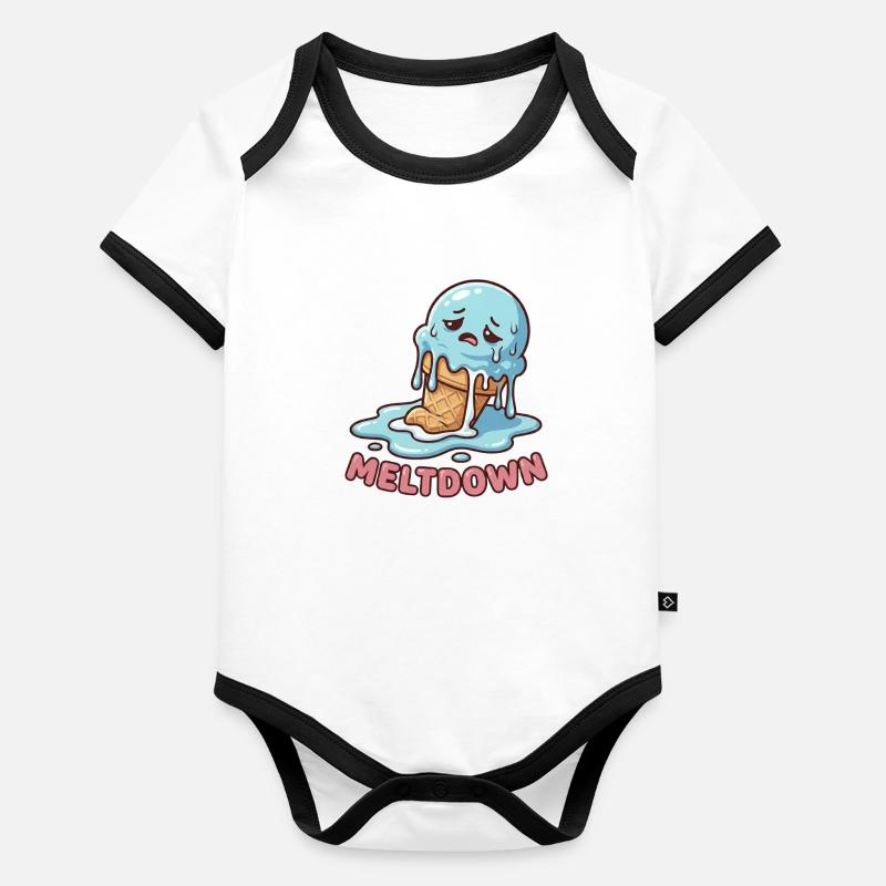 Total Meltdown - Funny Sad Dessert Organic Baby Contrasting Bodysuit