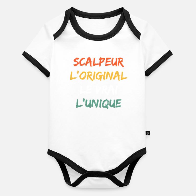 Scalpeur Original Le Vrai Unique Body Bébé bio contrasté manches courtes