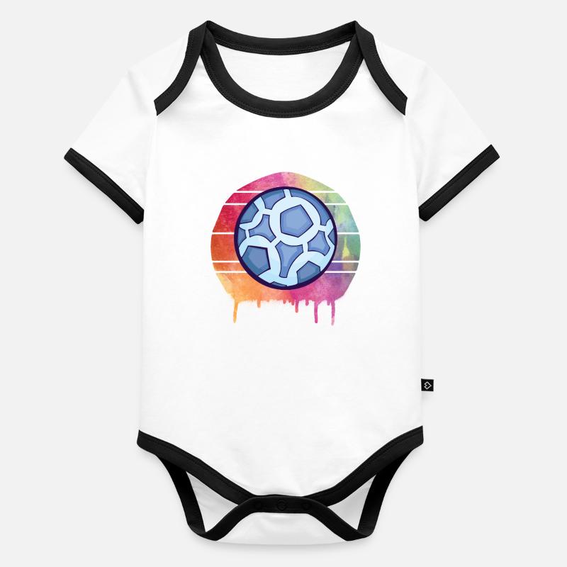 Handball Aquarell Baby Bio-Kurzarm-Kontrastbody