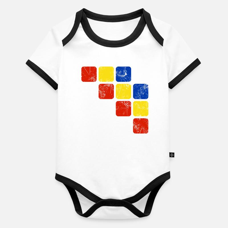 Couleurs Motif d’ornement - Couleurs de base Body Bébé bio contrasté manches courtes
