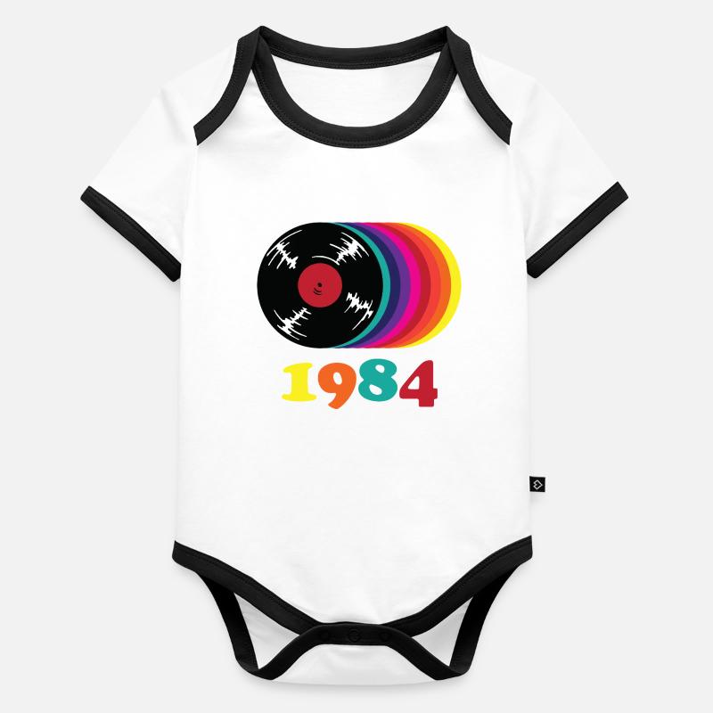 Disque vinyle de 1984 Body Bébé bio contrasté manches courtes