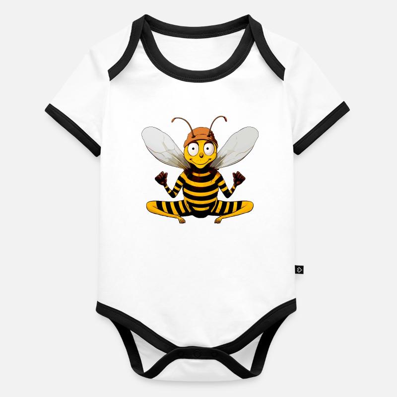 Abeille de yoga Body Bébé bio contrasté manches courtes